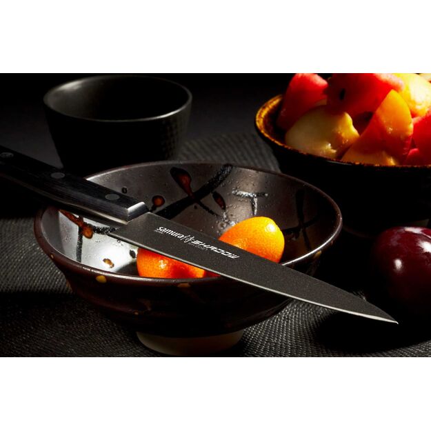Samura SHADOW 4.7  Utility Knife - Japanese Steel with Black Non-Stick Coating for Effortless Kitchen Precision and Durability 