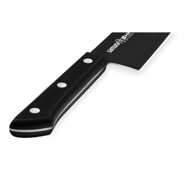 Samura SHADOW 208 mm (8,2 ) juodas šefo peilis, AUS-8, neprideganti danga – universalus profesionalus virtuvės įrankis