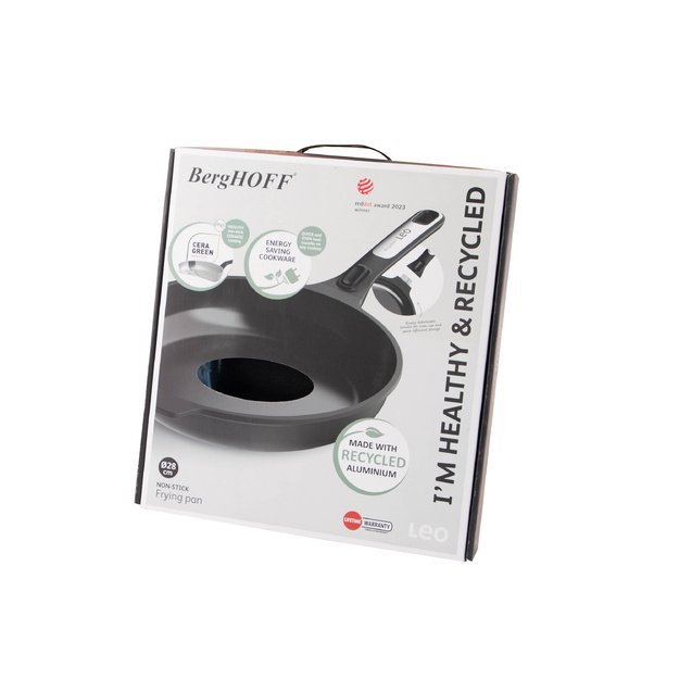 BergHOFF 28 cm keptuvė - Phantom serija, perdirbtas aliuminis su lengvu atlaisvinimu ir nuimama rankena 