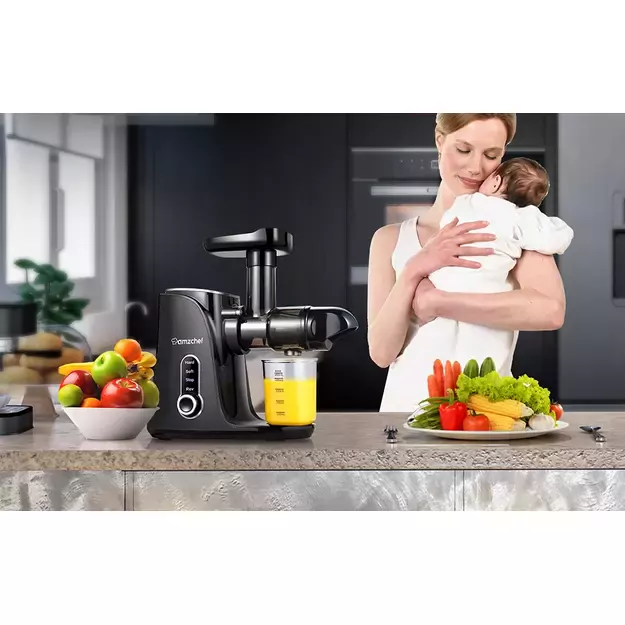AMZCHEF lėtaeigė sulčiaspaudė 4in1, juoda, GM3001-BK 5