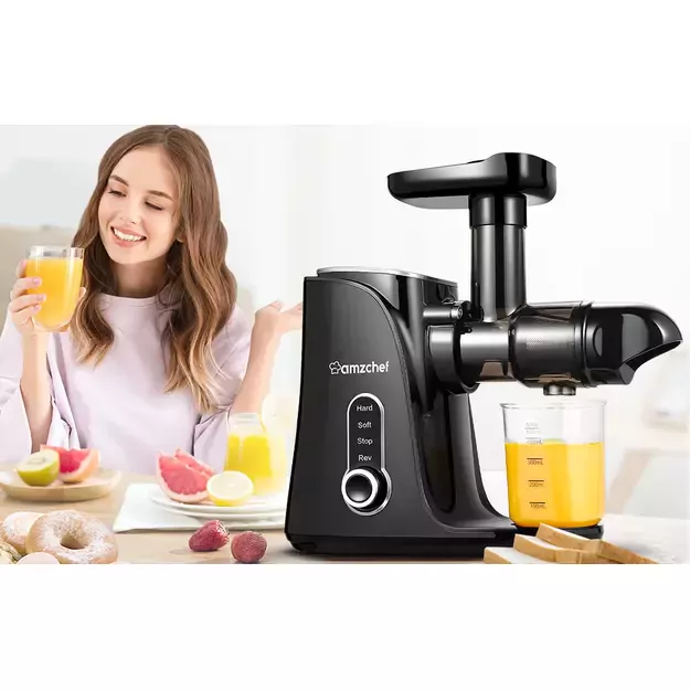 AMZCHEF lėtaeigė sulčiaspaudė 4in1, juoda, GM3001-BK 1