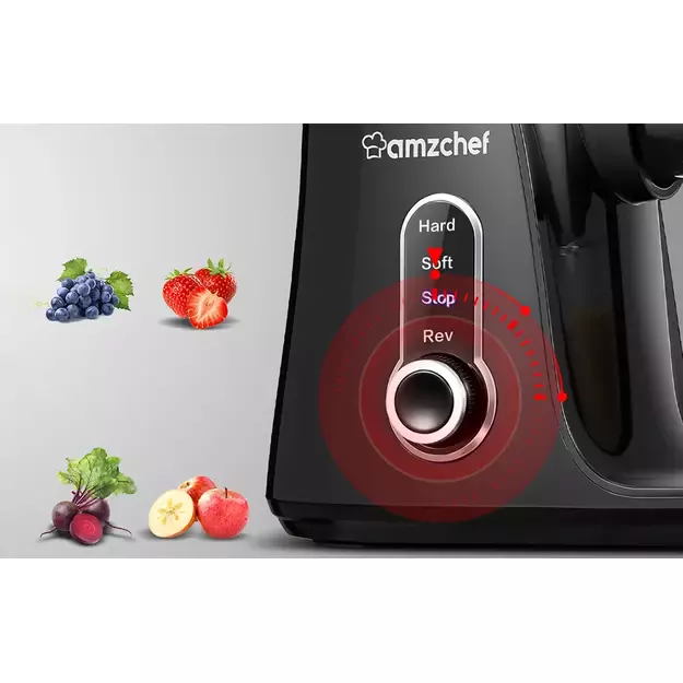 AMZCHEF lėtaeigė sulčiaspaudė 4in1, juoda, GM3001-BK 4