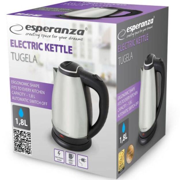 Elektrinis virdulys Esperanza EKK104X, 1.8L, nerūdijančio plieno, 2200W 2