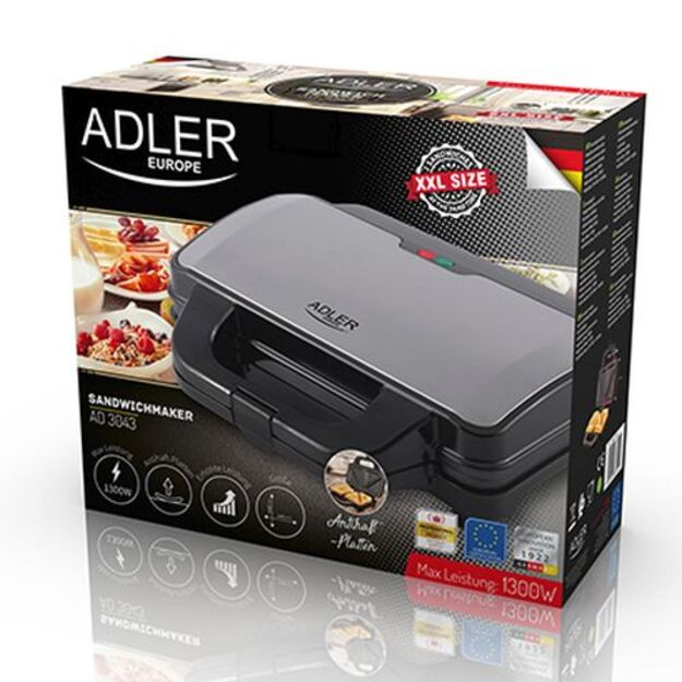 Adler AD 3043 sumuštinių keptuvė XXL, 1300 W 4