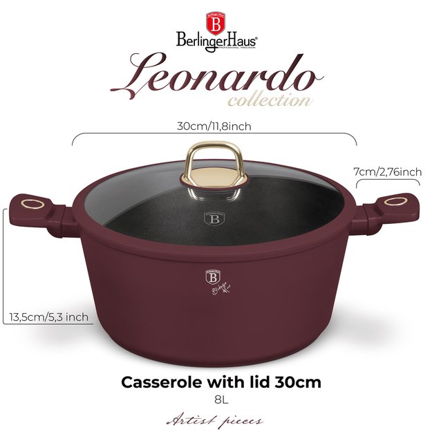 Puodas su dangčiu 30 cm / 8 L Berlinger Haus Leonardo BH-8043