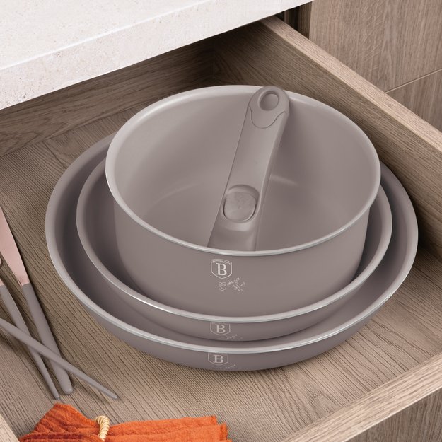Puodų ir keptuvių rinkinys 9 dalių Berlinger Haus Taupe BH-8255