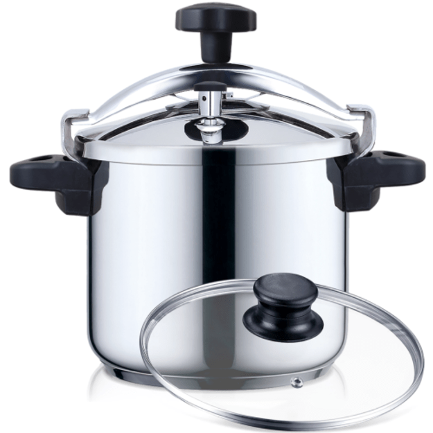 Haeger PC-10S.021A „Pressure Cooker Plus 2in1“ nerūdijančio plieno greitpuodis, 10 l