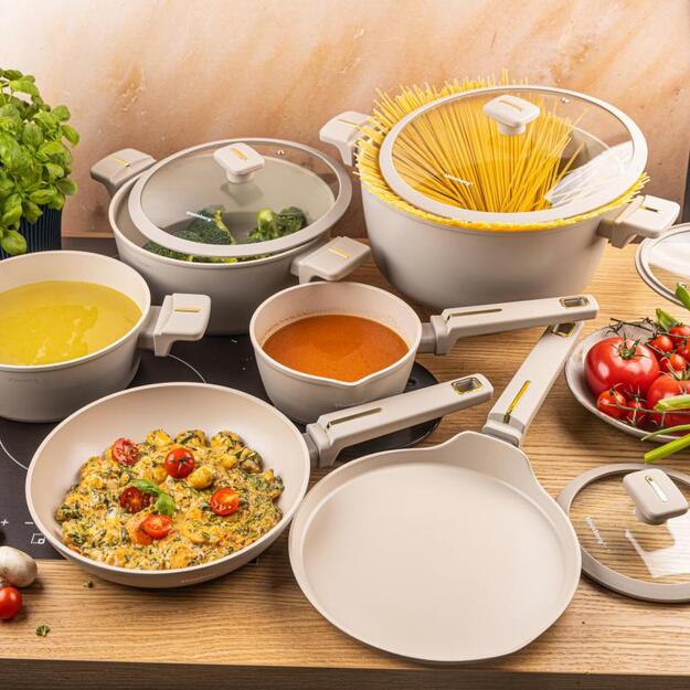 Klausberg KB-7967 12 dalių puodų ir keptuvių rinkinys, smėlio spalvos 3