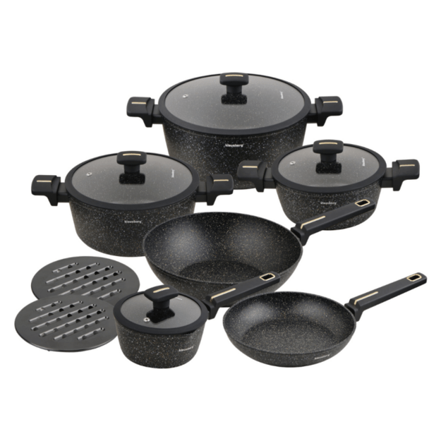 Puodų rinkinys su WOK keptuve 12 dalių Klausberg KB-7968