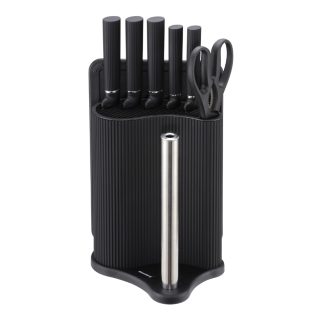 Peilių rinkinys su stovu ir pjaustymo lentele 8 dalių Klausberg KB-7977