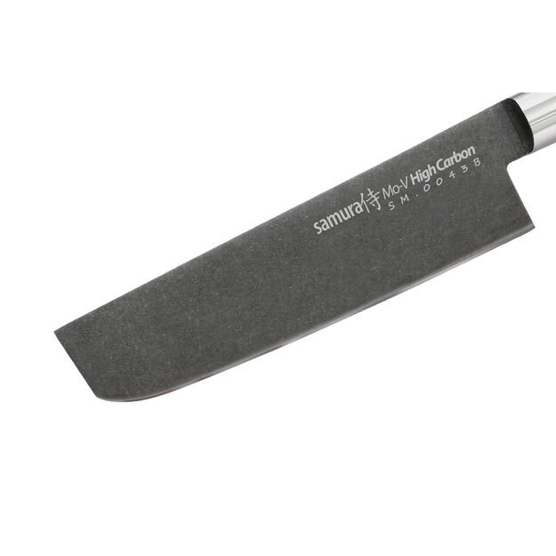 Samura MO-V Stonewashed Nakiri Knife - 6.6 inch (167mm) | Premium Japanese Steel Chef s Knife for Precise Vegetable Cutting 