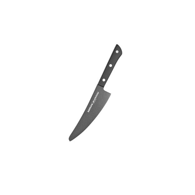 Samura SHADOW 6.5  Small Chef s Knife - Black Non-Stick Coated Japanese Steel Kitchen Knife for Precision Cutting and Culinary Excellence 